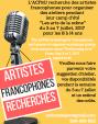 Affiche - Artistes francophones recherchés