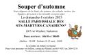 Affiche - Souper d'automne annuel de la Paroisse des Saints-Martyrs-Canadiens
